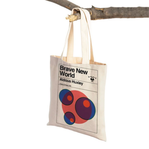 Book Cover Tote Bag: Brave New World (Natural Canvas)