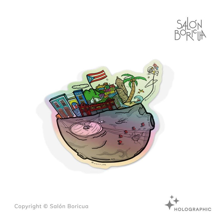 Holographic: La Luna Boricua (Premium Sticker)