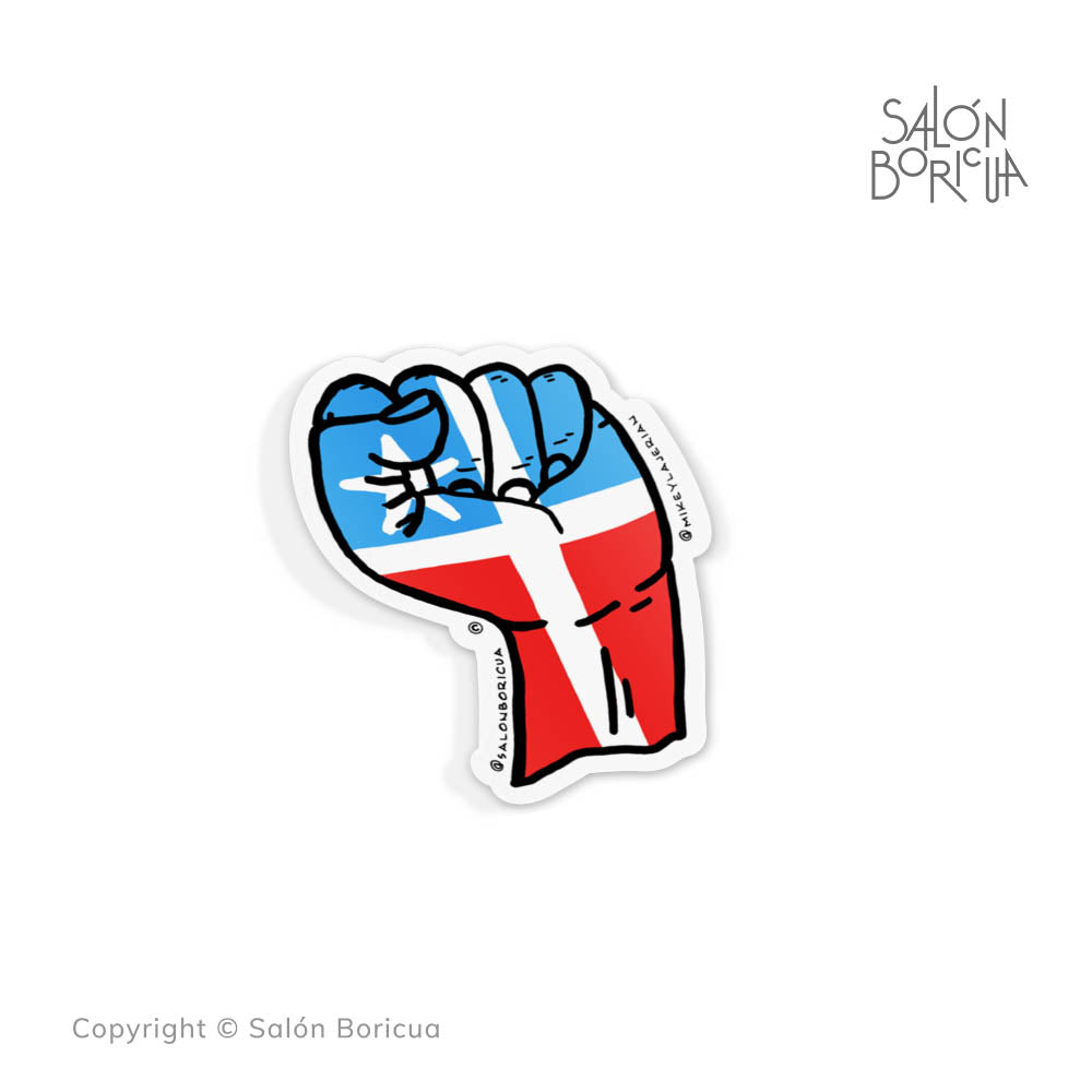 Puño con Bandera de Lares (Premium Sticker) — Libros787.com