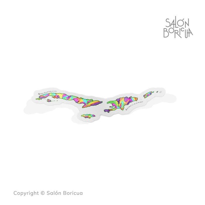Antillas Mayores de Colores (Premium Clear Sticker)