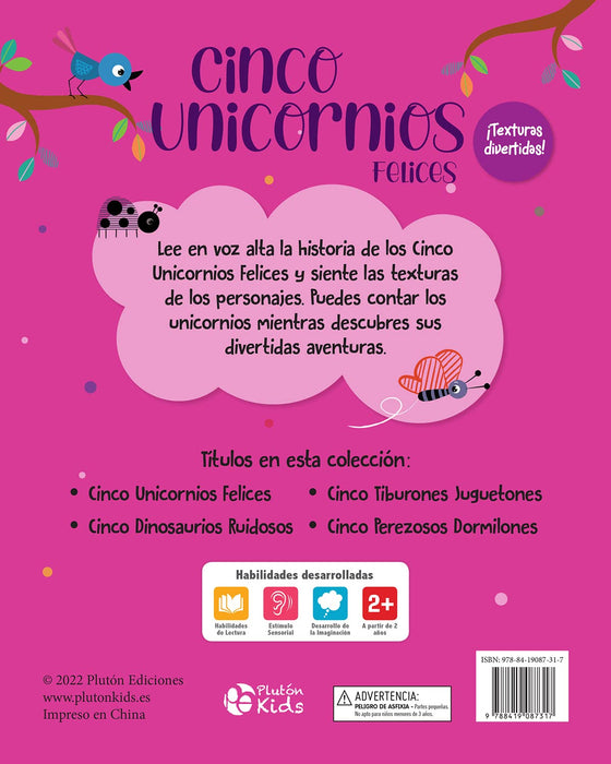 Cinco Unicornios Felices - Texturas Divertidas