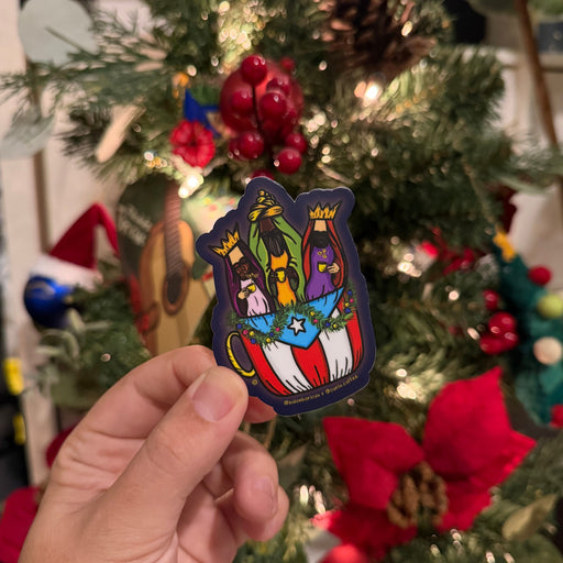 Los Reyes Magos celebran con café - SB x Cuela Limited Edition (Premium Sticker)-Salón Boricua-Libros787.com