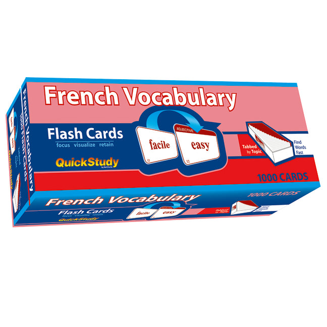 French Vocabulary Flash Cards (1000 Cards): A Quickstudy Reference Tool