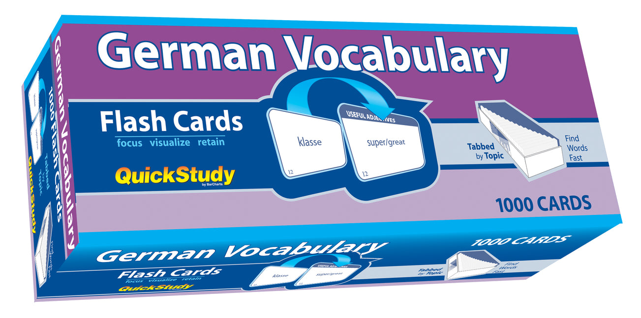 German Vocabulary 1000 Flash Cards: A Quickstudy Tool