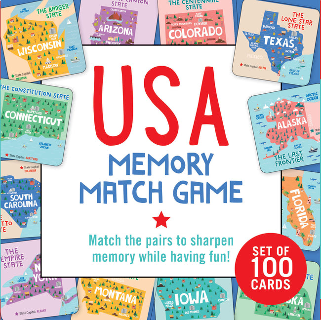 USA Memory Match Game (Set of 100 Cards)
