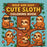 Bold & Easy Cute Sloth Coloring Book: Fun & Relaxing Stress Relief Coloring