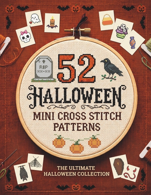 52 Mini Halloween Cross Stitch Patterns: Easy Beginner Charts for Spooky Ghosts, Pumpkins, Bats & More