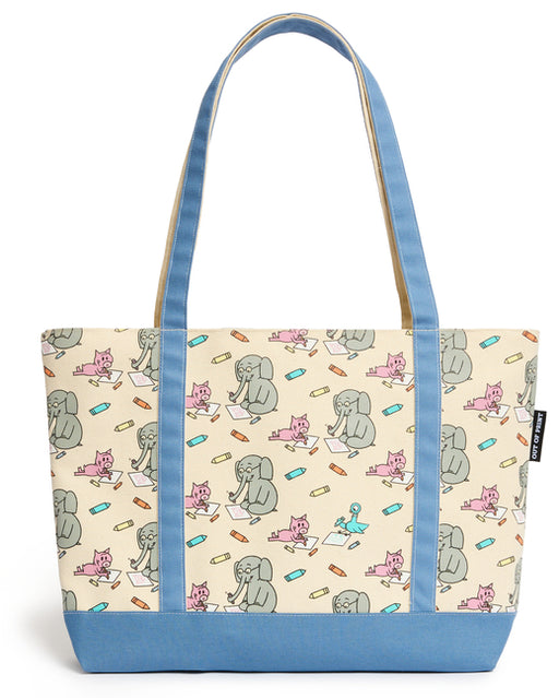 Mo Willems's Elephant & Piggie Large Zippered Tote Bag