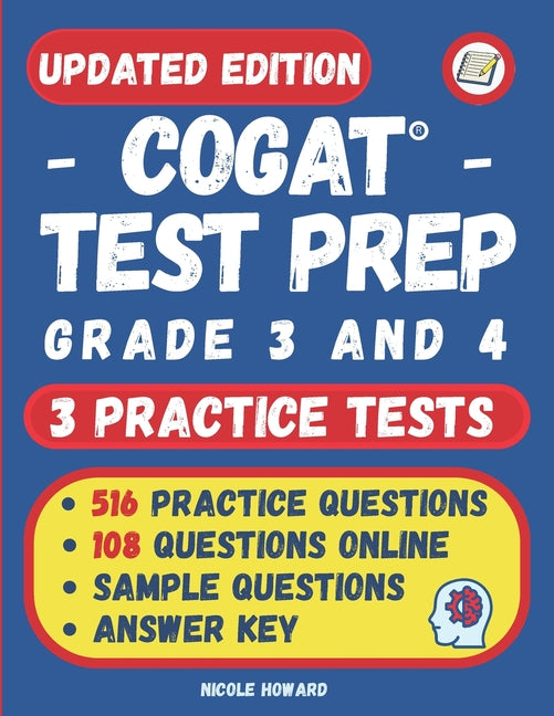 Cogat(r) Test Prep Grade 3 and 4: 2 Manuscripts, CogAT(R) Practice Book Grade 3, CogAT(R) Test Prep Grade 4, Level 9 and 10, Form 7, 516 Practice Ques