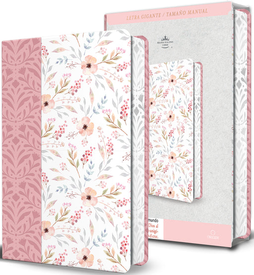 Biblia Rvr 1960 Letra Gigante, Símil Piel Rosada Con Flores (Edición Cantos Pintados / Spanish Bible Rvr 1960 Giant Print Handy Size Leathersoft Pink