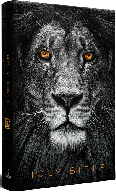 KJV Holy Bible, Large Print, Handy Size Format, Hardcover, Lion of Judah, Ribbon Marker, and Red Letter