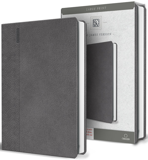 KJV Holy Bible Large Print Handy Size Gray Imitation Leather