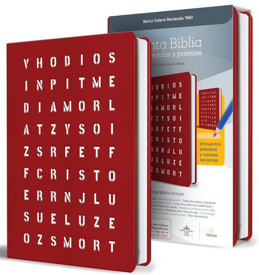 Biblia Rvr 1960 Para Regalos Y Premios, Rojo Con Sopa de Letras / Spanish Bible, Rvr 1960 Gift and Award Bible Red Special Edition Wordsearch Cover