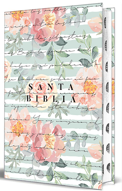 Biblia Reina Valera 1960 Letra Grande, Tamaño Manual Con Índice, Tapa Dura Rosas Rosadas / Spanish Bible Rvr 1960 Handy Size Large Print Hc with Thumb