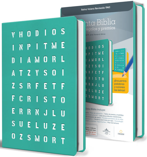 Biblia Rvr 1960 Para Regalos Y Premios, Aguamarina Con Sopa de Letras / Spanish Bible Rvr 1960 Gift and Award Bible, Aquamarine Special Edition Wordse