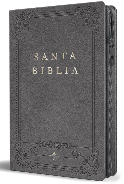 Biblia Rvr 1960 Letra Grande, Tamaño Manual, Símil Piel Gris, Cremallera E Índice / Spanish Bible Rvr 1960 Handy Size, Large Print, Gray Leathersoft w