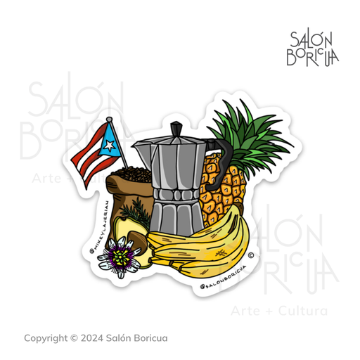 Bodegón de Café y Frutas (Premium Sticker)