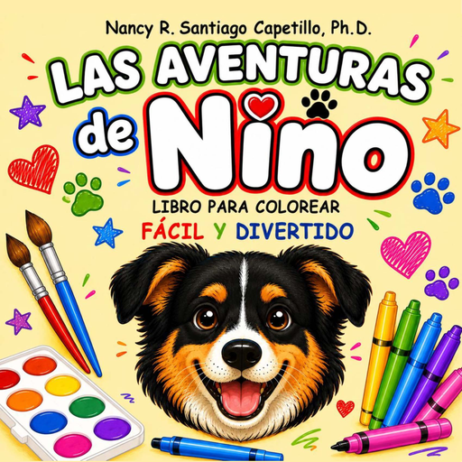 Las aventuras de Nino, libro para colorear, fácil y divertido