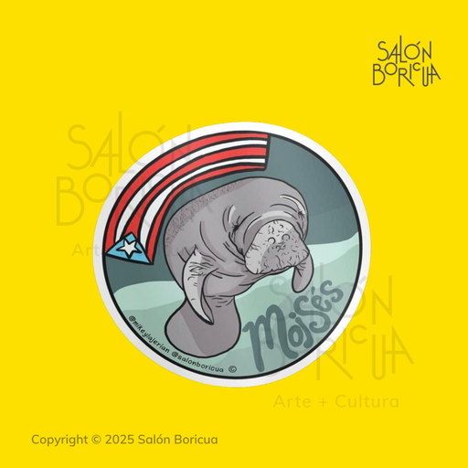 El Manatí Moisés (Premium Sticker)-Salón Boricua-Libros787.com