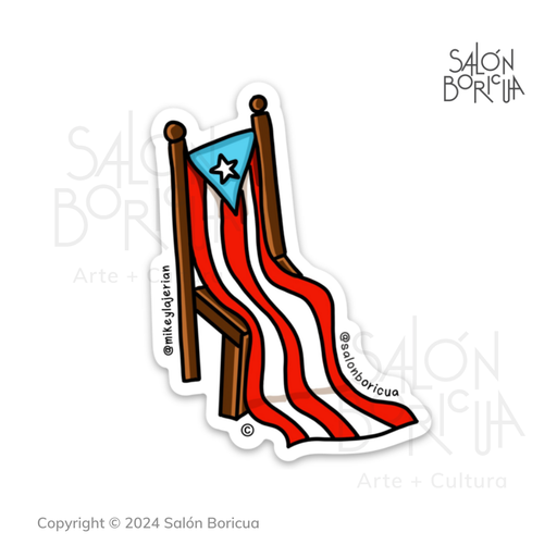 La Silla con la Bandera de Puerto Rico (Premium Sticker)